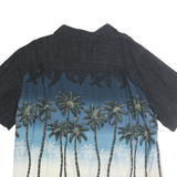 BATIK BAY Mens Black & Blue Hawaiian Rayon Shirt XL Tropical Palm Print Summer