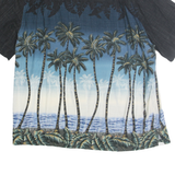 BATIK BAY Mens Black & Blue Hawaiian Rayon Shirt XL Tropical Palm Print Summer