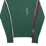 TOMMY HILFIGER Mens Green Patterned Jumper Roll Neck Chunky Knit Size S H T