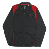 ADIDAS Mens Black & Red Track Jacket M Polyester Blend Zip Casual Sportswear