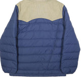 LEVI'S Mens Blue & Beige Puffer Jacket M Polyester Quilted Outdoor Zip Hooded