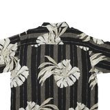 PURITAN Mens Black Beige Tropical Print Cotton Blend Shirt XL Short Sleeve