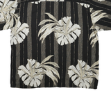 PURITAN Mens Black Beige Tropical Print Cotton Blend Shirt XL Short Sleeve
