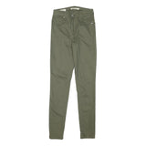 LEVI'S Womens Cotton Blend Green Slim Skinny Trousers W25 L28 Casual Everyday