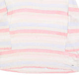 TOMMY HILFIGER Womens White Pink Blue Striped Basic Top 3/4 Sleeve Round Neck L