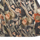 DRAPERS & DAMONS Womens Black & Orange Floral Printed Blouse Long Sleeve Button