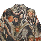 DRAPERS & DAMONS Womens Black & Orange Floral Printed Blouse Long Sleeve Button