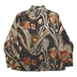 DRAPERS & DAMONS Womens Black & Orange Floral Printed Blouse Long Sleeve Button