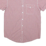 LEVI'S Mens Red & White Check Shirt S Short Sleeve Cotton Blend Casual Summer