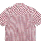 LEVI'S Mens Red & White Check Shirt S Short Sleeve Cotton Blend Casual Summer