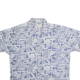 CAMPIA MODA Mens Blue Patterned Cotton Shirt 2XL Short Sleeve Casual Summer