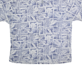 CAMPIA MODA Mens Blue Patterned Cotton Shirt 2XL Short Sleeve Casual Summer