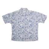 CAMPIA MODA Mens Blue Patterned Cotton Shirt 2XL Short Sleeve Casual Summer