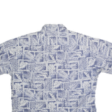 CAMPIA MODA Mens Blue Patterned Cotton Shirt 2XL Short Sleeve Casual Summer