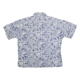 CAMPIA MODA Mens Blue Patterned Cotton Shirt 2XL Short Sleeve Casual Summer