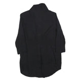 GUESS Womens Black Shirt Long Sleeve Button Neck S Lightweight Polyester