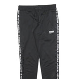 ADIDAS Womens Joggers Black & White Logo Tape Slim Tapered UK 10 W28 L29