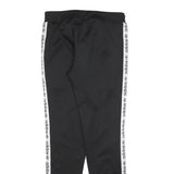 ADIDAS Womens Joggers Black & White Logo Tape Slim Tapered UK 10 W28 L29