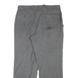 HAGMAN Mens Wool Blend Grey Regular Fit Straight Leg Trousers W34 L28 Smart Work