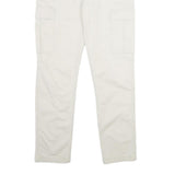 YES OR NO Mens Cotton Blend White Regular Straight Trousers W32 L30 Casual