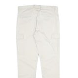 YES OR NO Mens Cotton Blend White Regular Straight Trousers W32 L30 Casual