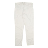 YES OR NO Mens Cotton Blend White Regular Straight Trousers W32 L30 Casual