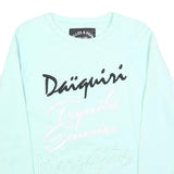FILLES A PAPA Womens Light Blue Sweatshirt M Crew Neck Casual Pullover Cotton