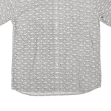 MAUI Mens Grey Pattern Cotton Blend Shirt L Casual Short Sleeve Button