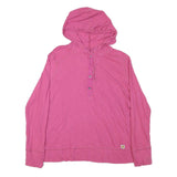 CARHARTT Womens Pink Hoodie T-Shirt XL Long Sleeve Henley Casual Cotton Blend