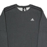 ADIDAS Womens Grey Cotton Blend Crew Neck Sweatshirt S Lightweight Pullover