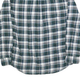 CHAPS Mens Green & White Check Shirt XL Cotton Blend Button Down Casual