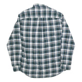 CHAPS Mens Green & White Check Shirt XL Cotton Blend Button Down Casual