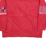 VICTORIA SPORT Womens Red Patterned Pullover Jumper Polyester L Activewear