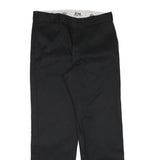 DICKIES Mens Cotton Blend Black Regular Straight Trousers W34 L31 Workwear Zip
