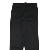 DICKIES Mens Cotton Blend Black Regular Straight Trousers W34 L31 Workwear Zip