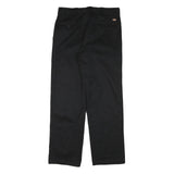 DICKIES Mens Cotton Blend Black Regular Straight Trousers W34 L31 Workwear Zip