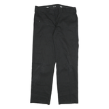 DICKIES Mens Cotton Blend Black Slim Fit Straight Trousers W32 L30 Workwear