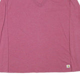 CARHARTT Womens Pink Long Sleeve V-Neck Cotton Blend T-Shirt XL Casual Comfort