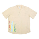 TRIBORD Mens Beige Hawaiian Shirt L Floral Print Cotton Blend Casual Summer