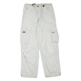 YES OR NO Mens Relaxed Drawstring Cotton Blend White Cargo Trousers W32 L29