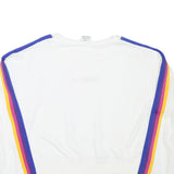 CHAMPION Girls White Purple & Yellow Stripe Crew Neck XL Sweatshirt Cotton Blend