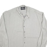 ATLANTIC CONNECTION Womens Grey Printed Shirt Long Sleeve Button Neck L