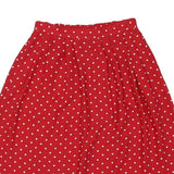 SAG HARBOUR Womens Red Polka Dot Midi Polyester Blend Swing Skirt M Comfortable