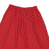 SAG HARBOUR Womens Red Polka Dot Midi Polyester Blend Swing Skirt M Comfortable