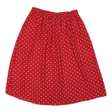 SAG HARBOUR Womens Red Polka Dot Midi Polyester Blend Swing Skirt M Comfortable