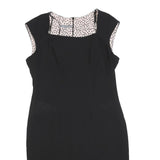 LAURA ASHLEY Womens Black Polka Dot Sleeveless Bodycon Polyester Dress UK 12