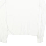 LAURA ASHLEY Womens White Cotton Blend Basic Long Sleeve Round Neck Top UK 14