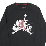 AIR JORDAN Mens Black Nike Air Crew Neck M Cotton Sweatshirt Pullover