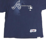 MAJESTIC Mens Blue Atlanta Braves Graphic T-Shirt XL Short Sleeve Crew Neck MLB