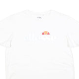 ELLESSE Womens White Logo Graphic T-Shirt M Short Sleeve Crew Neck Cotton Blend